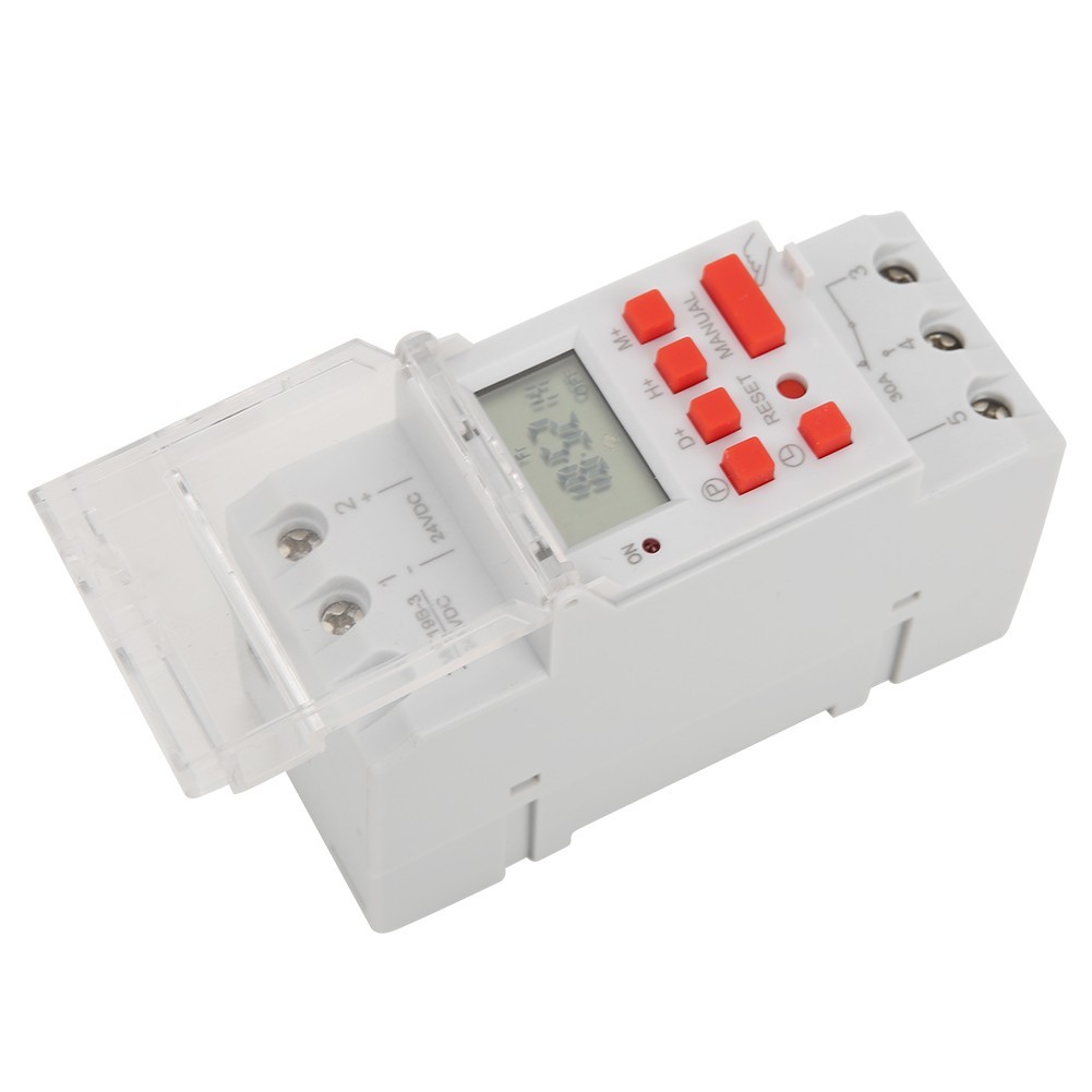 DC24V 30A Weekly 12/24hrs Timer Switch On Off Control Programmable Time Relay