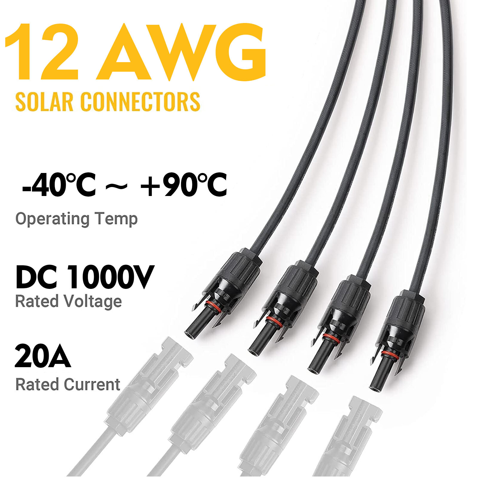 Solar Panel Y Branch Cable Connection Adapter Solar Off Grid Corrosion Resistant