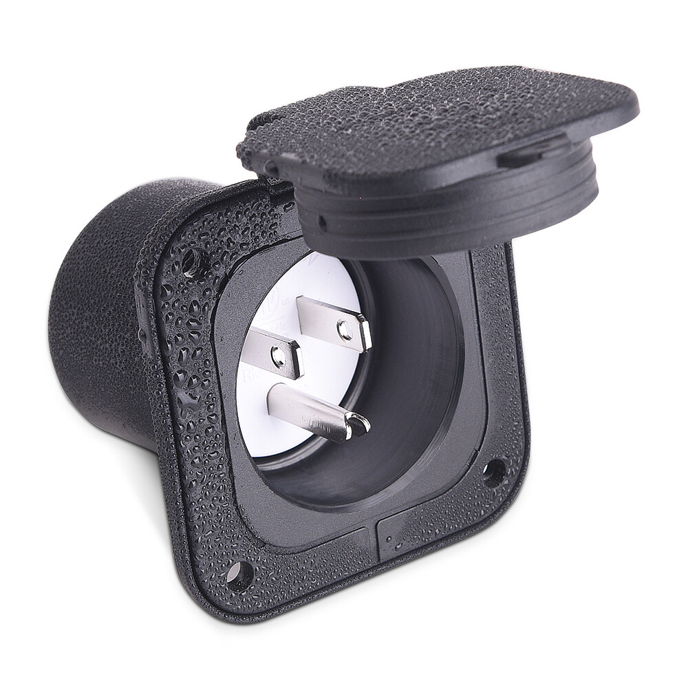 125V 15A Flanged Power Inlet RV Shore Power Inlet Plug Camper Boat Connector US