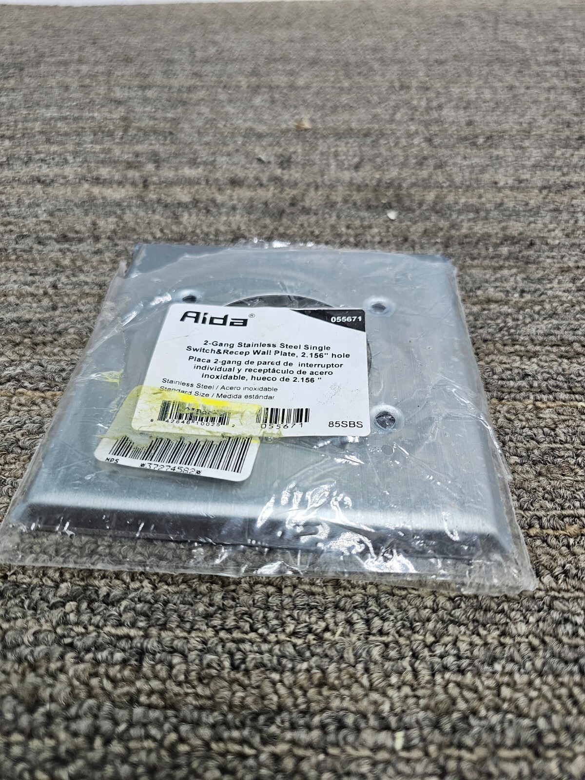(QTY 11) Aida 2-Gang Wall Plate Single 2.16-in Hole Stainless Steel 055671