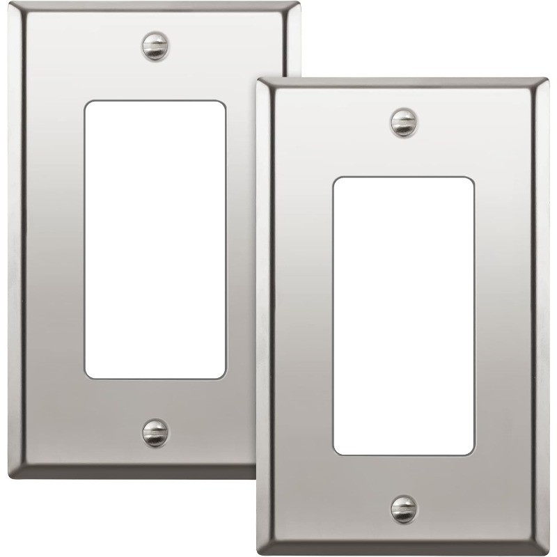 Decorator Switch/Outlet Metal Wall Plate Stainless Steel 201 Corrosion Resistant