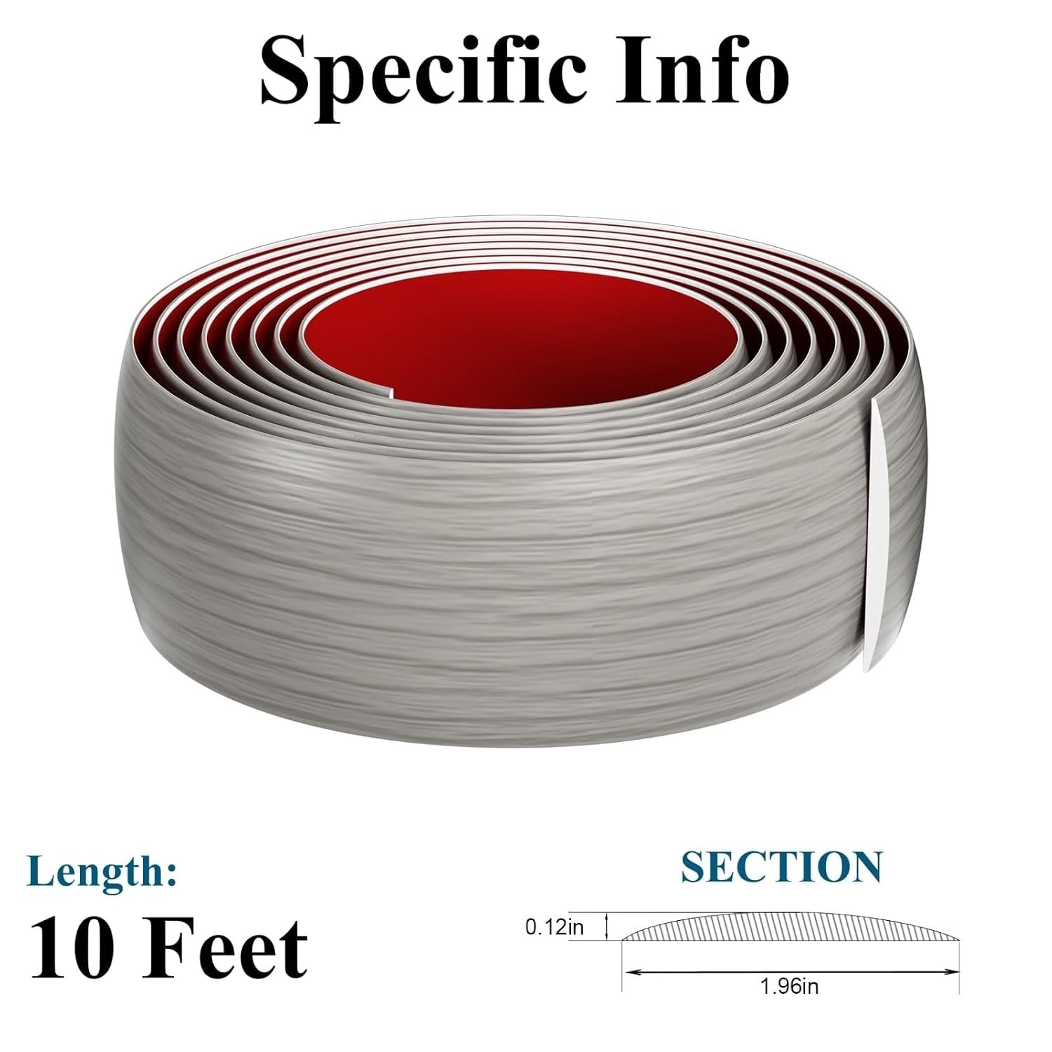 Elegant Self-Adhesive Floor Transition Strip – Waterproof PVC, 10ft (Beige Grey)