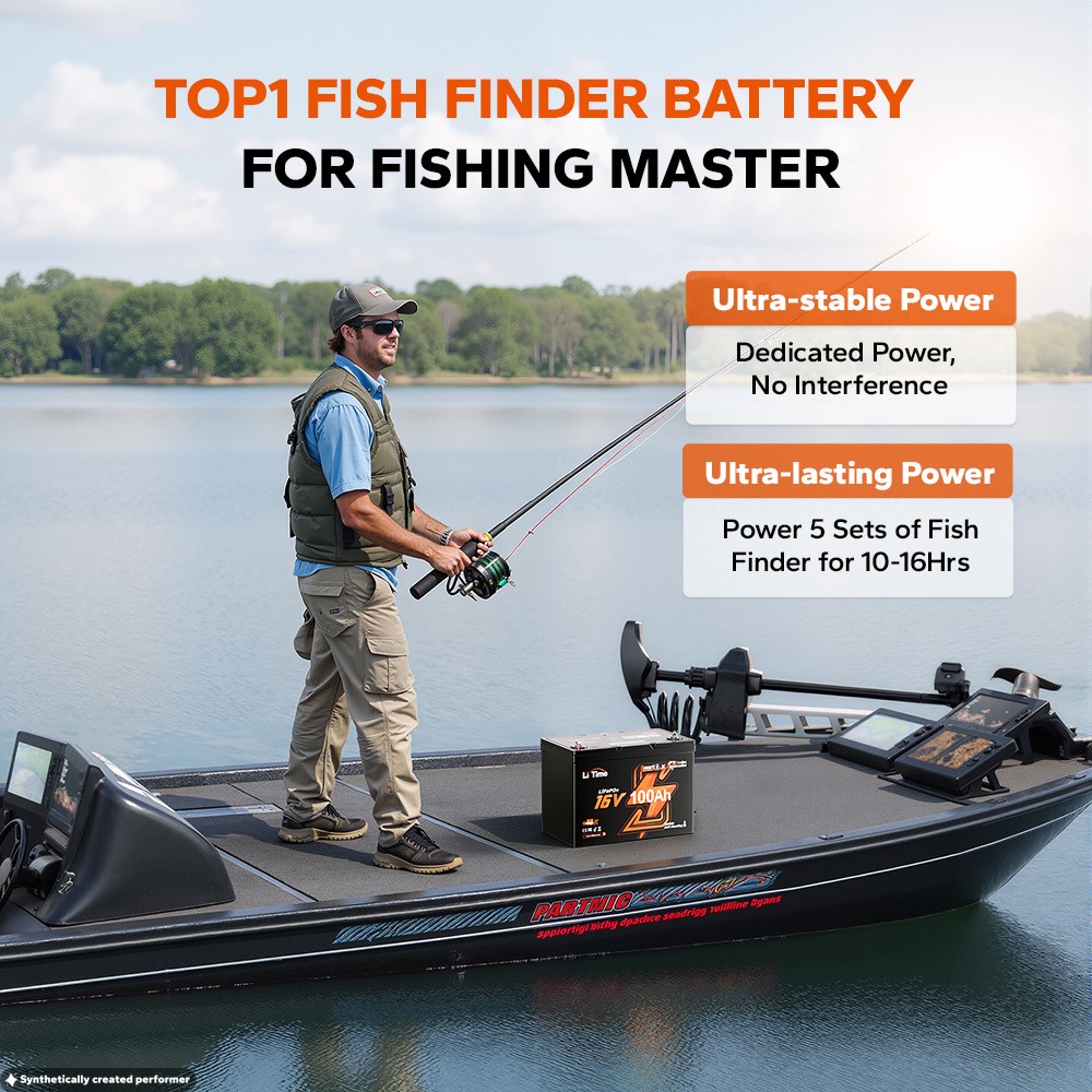 LiTime 16V 100Ah Bluetooth Self-heating Fish Finder Lithium Battery-Refurbished