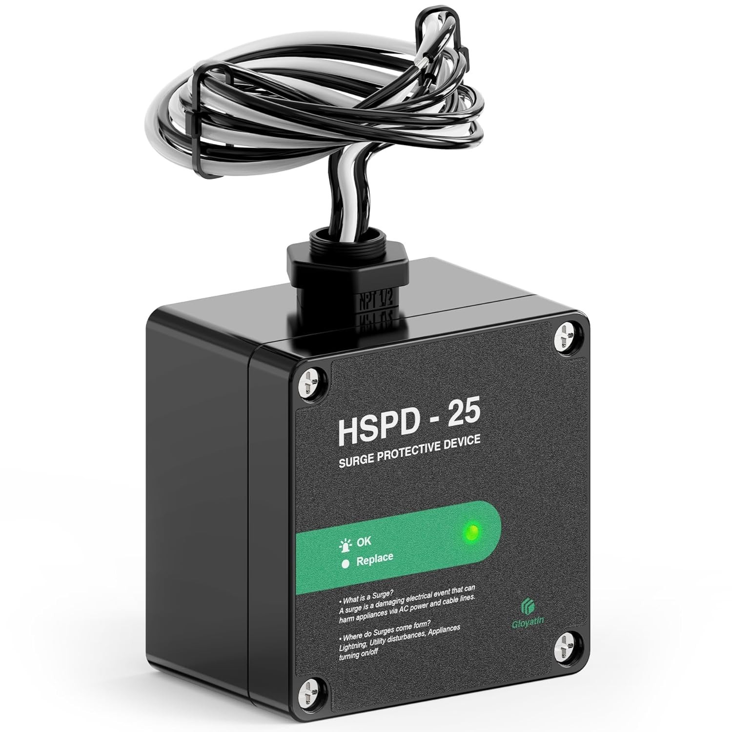 High-Capacity Whole House Surge Protector – Durable Indoor/Outdoor Use