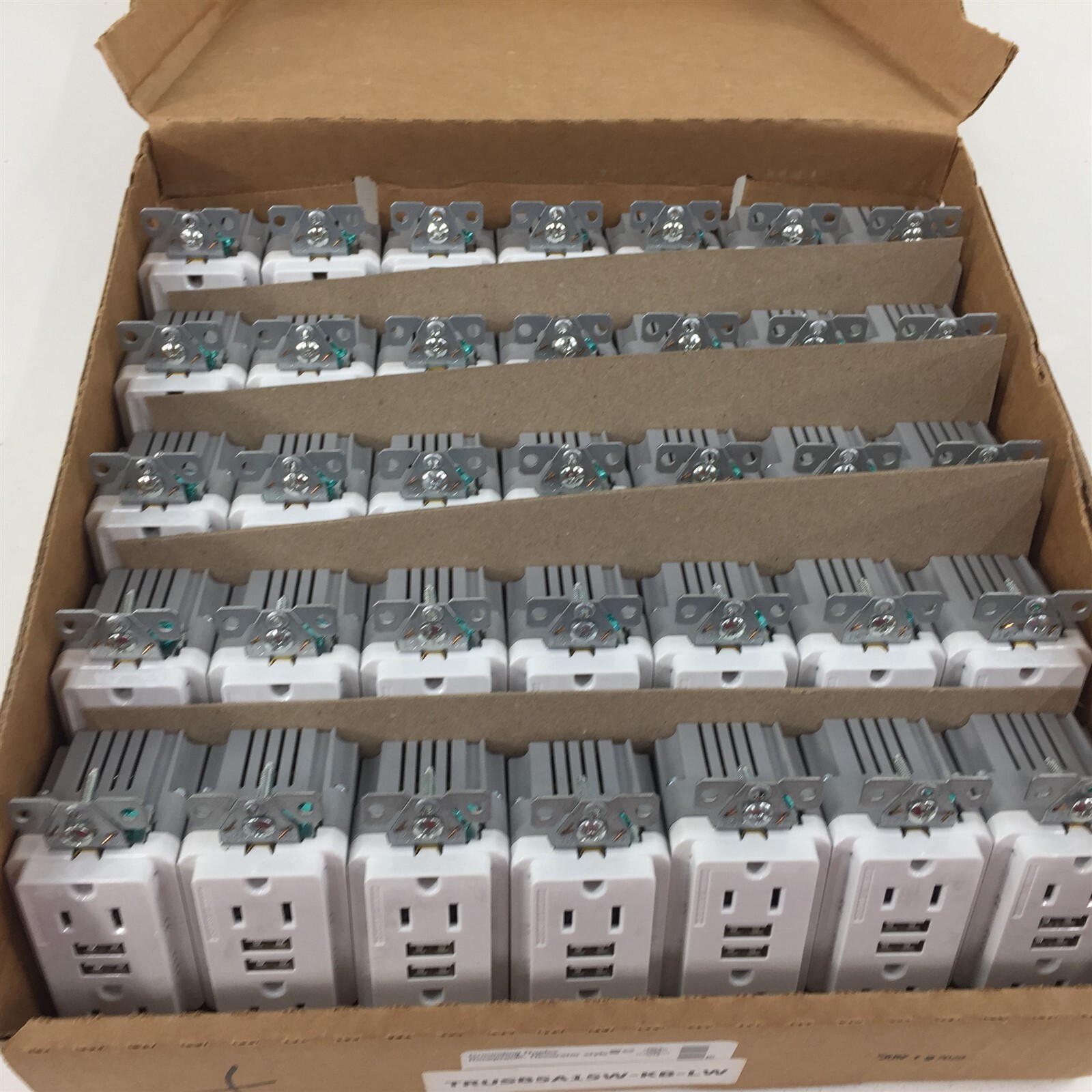 Eaton TRUSB5A15W-KB-LW USB Dual Type A Duplex Decora Receptacle White From Bulk