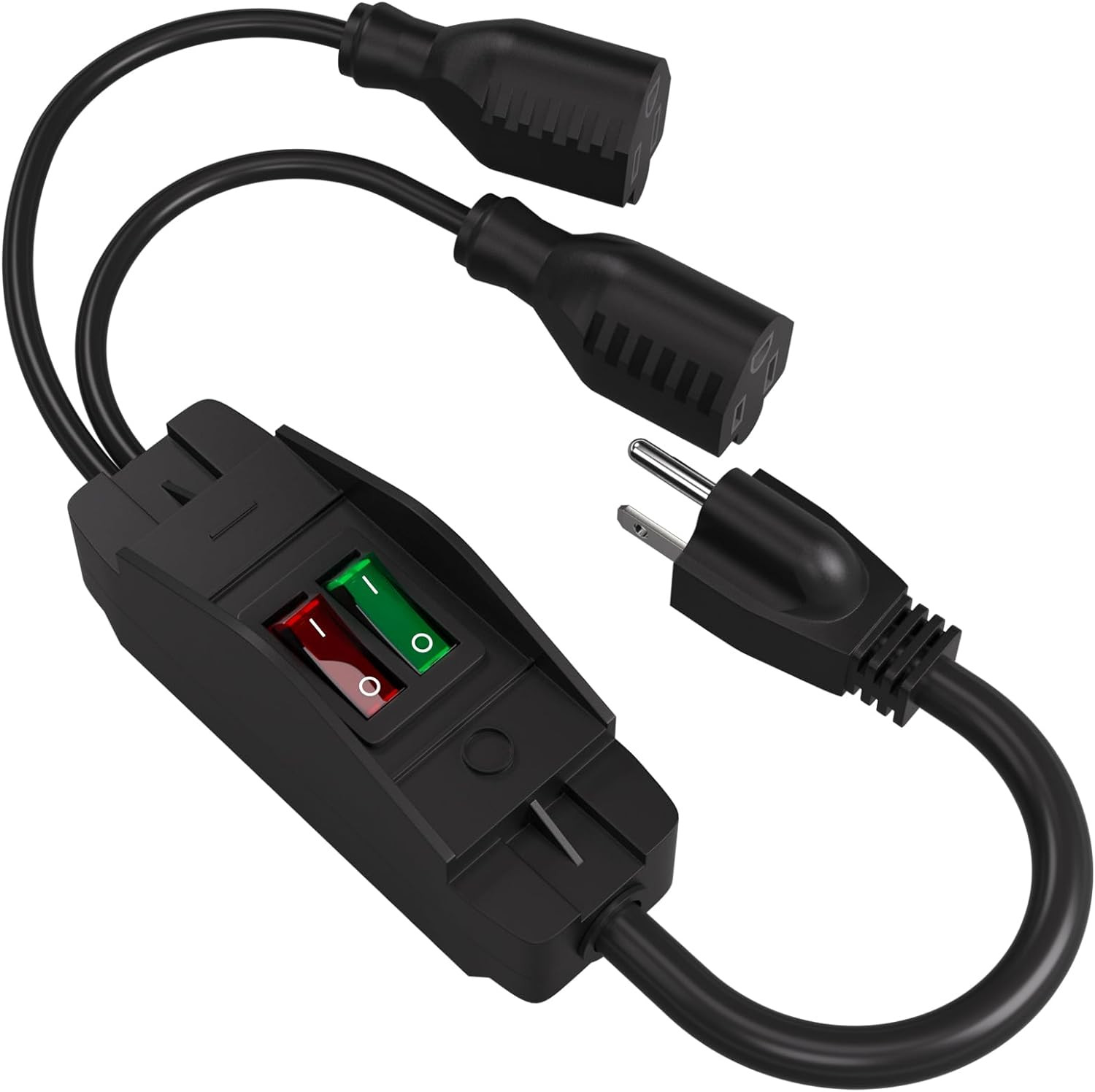 2-Way 3 Prong Extension Cord with ON/Off Switch,3 Prong,Y-Splitter, Pimary 14AWG