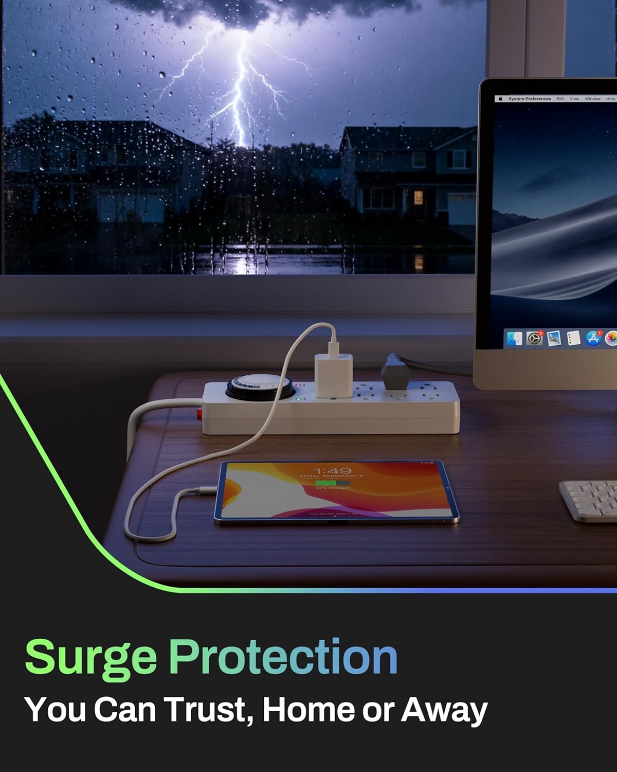 BN-LINK 8 Outlet Surge Protector with Mechanical Timer (4 Timed + 4 Always On)