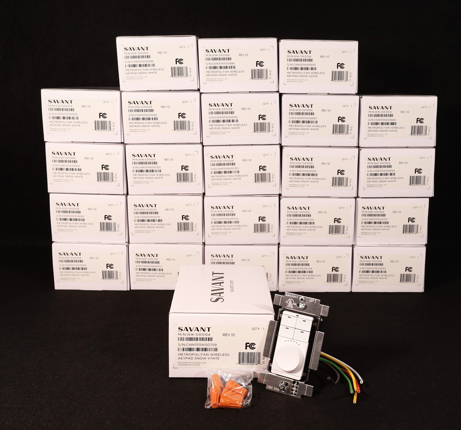 (Lot of 24) Savant Metropolitan Wireless Keypad with Dimmer WIK-SWS104