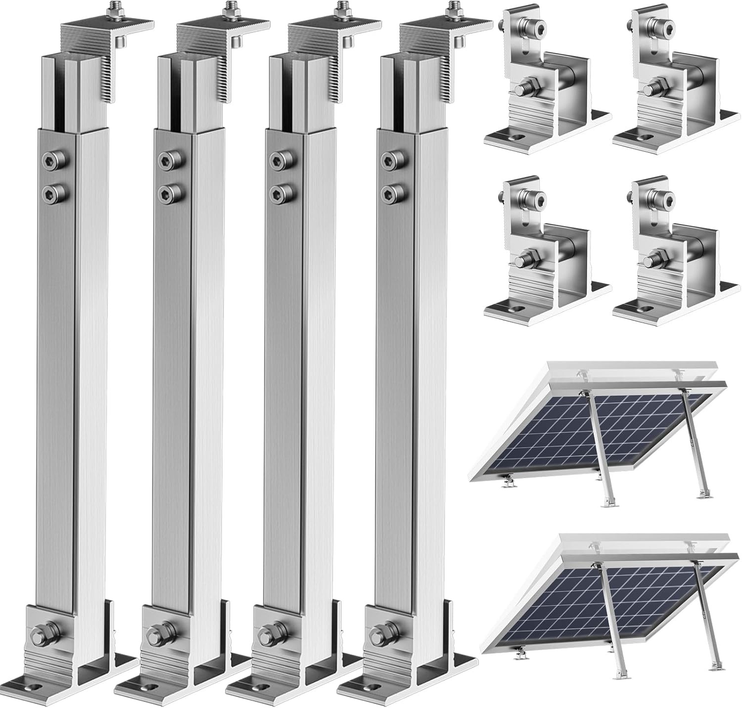 Adjustable Solar Panel Tilt Mounting Kit Universal Roof Aluminum alloy Brackets