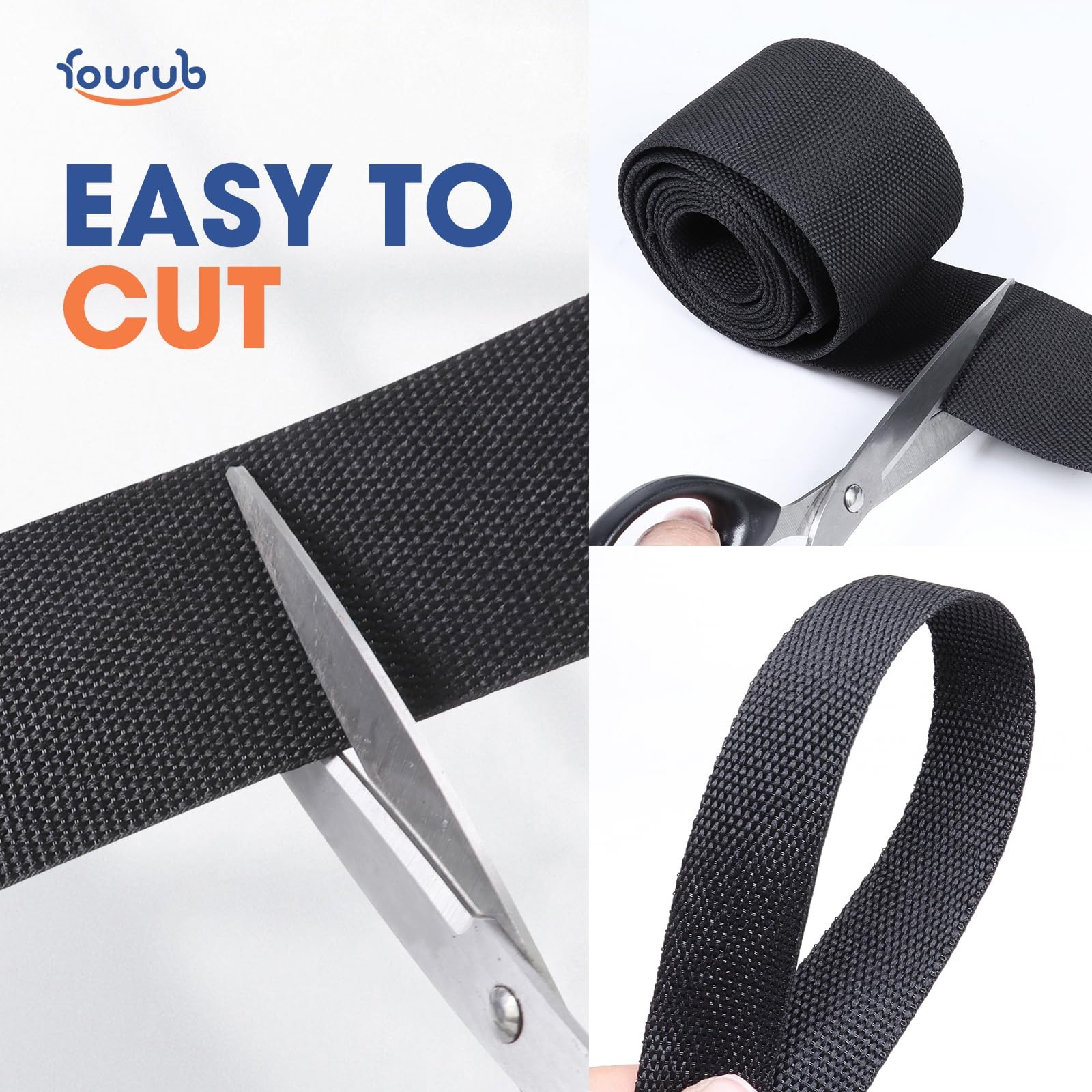 FOURUB 2 to 1 Heat Shrink Woven Tubing Abrasion Resistant 1″ID-216inch, Black