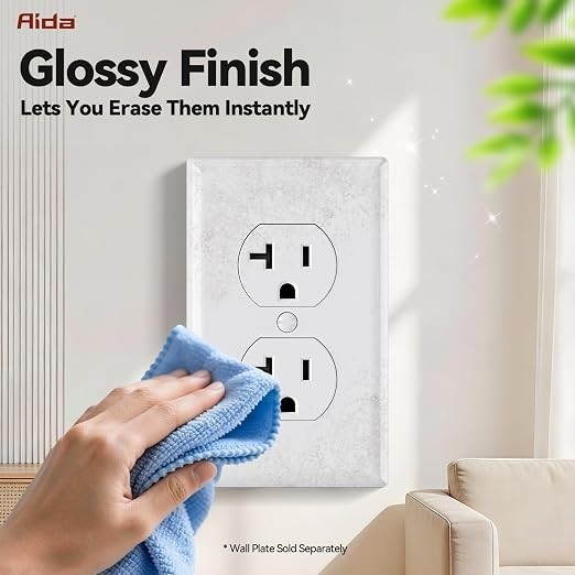 AIDA 20 Amp Duplex Electrical Outlet Receptacle 125V White Side Wire New