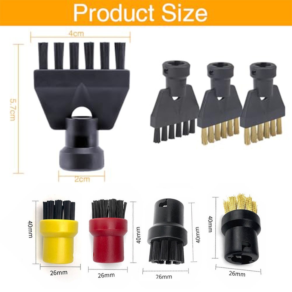 Steam Cleaner Kit Nozzle Attachments ABS Adapters Abrasion-resistant Bristles