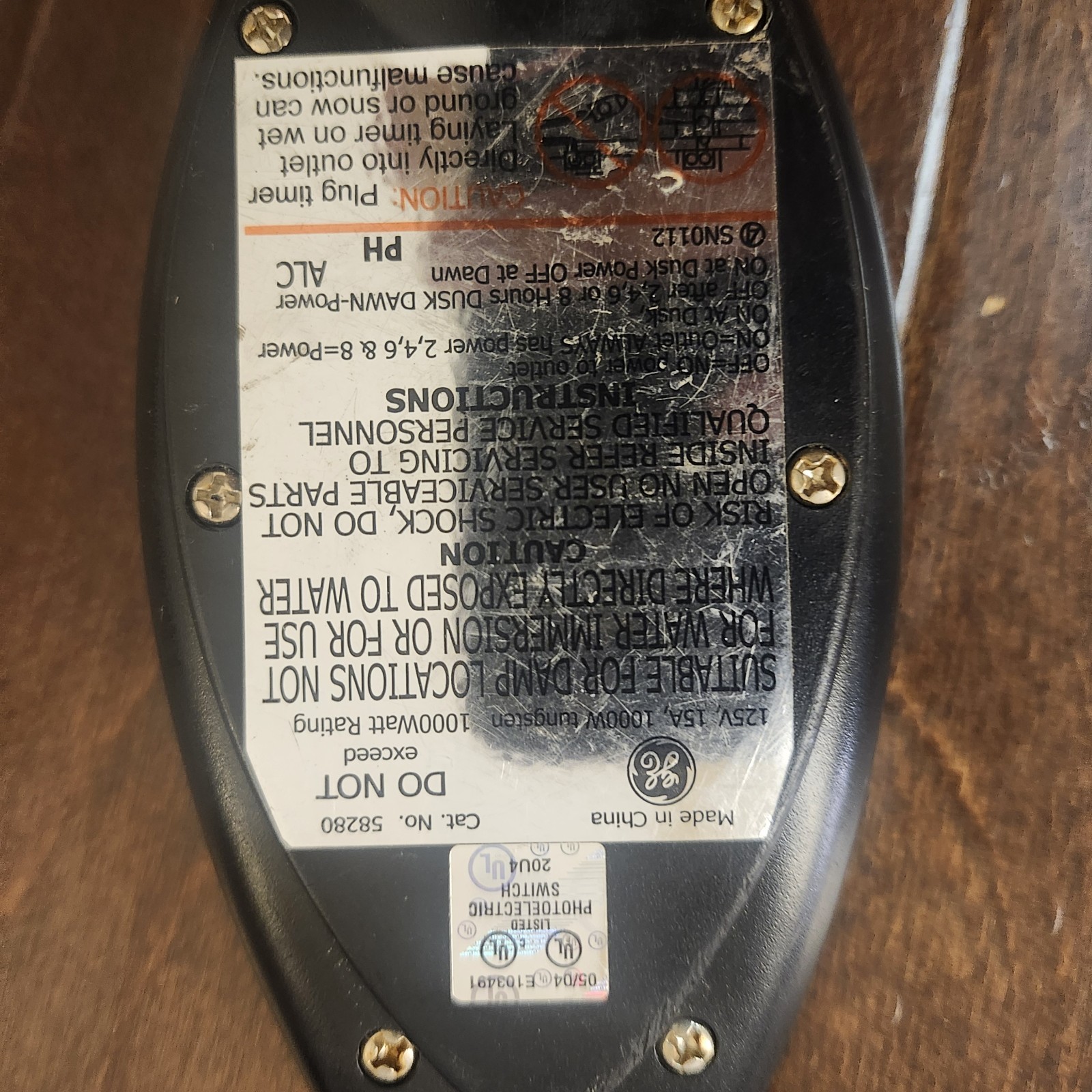 GE Outdoor Timer Dusk Dawn Photocell Plug 2 4 6 8 Hr
