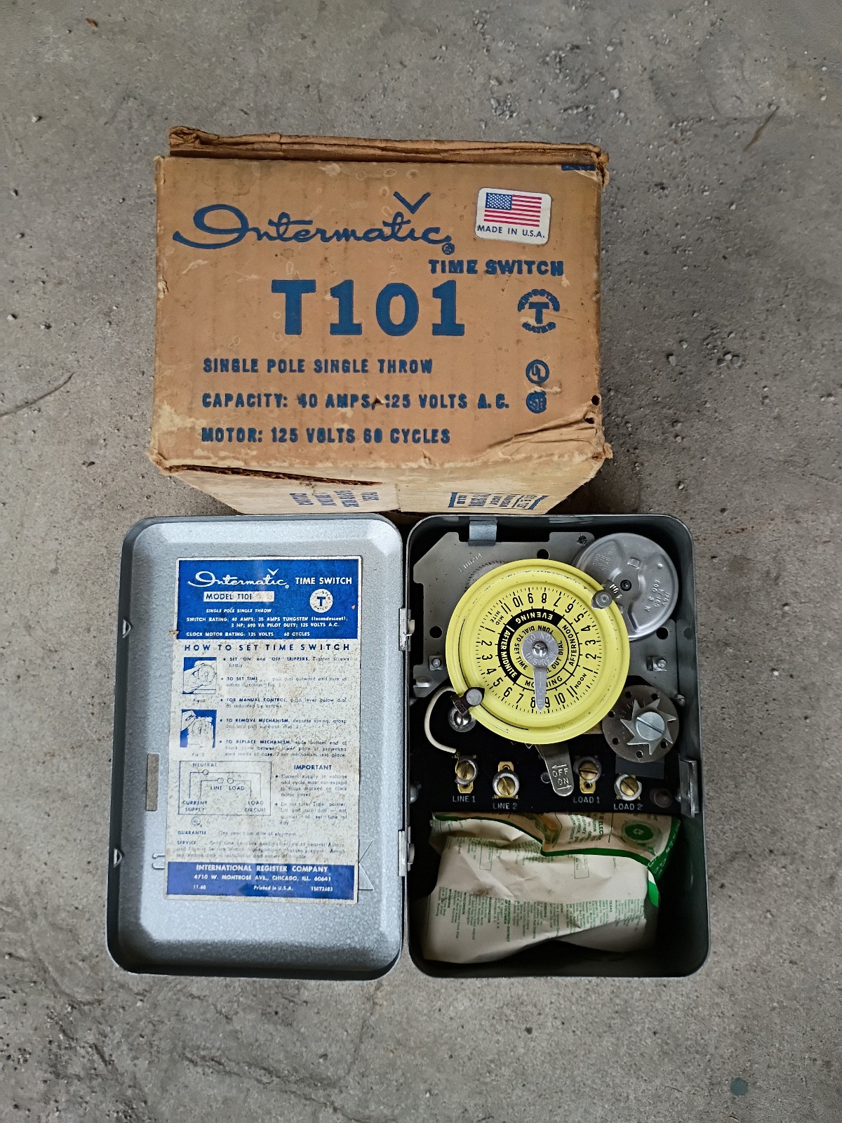 Intermatic T101 24 Hour Mechanical Timer Wall Switch