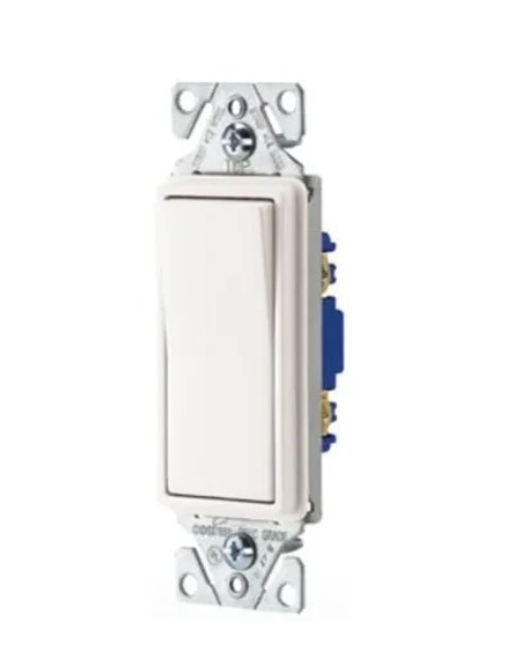 Cooper 7501W White Single Pole Decorator Rocker Light Switches (10 pc) Lot of 3