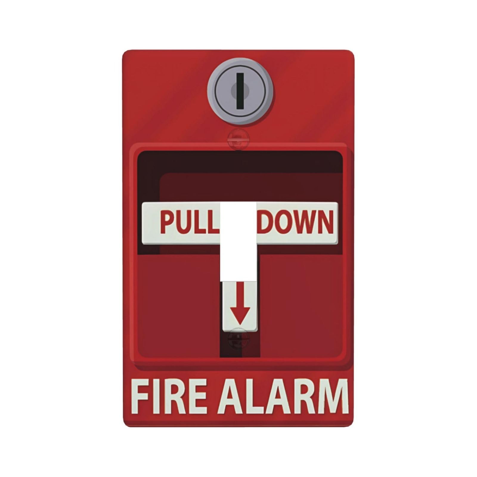 Fire Alarm Cool Funny Light Switch Cover Decorative Single Toggle 1 Gang Wall Pl