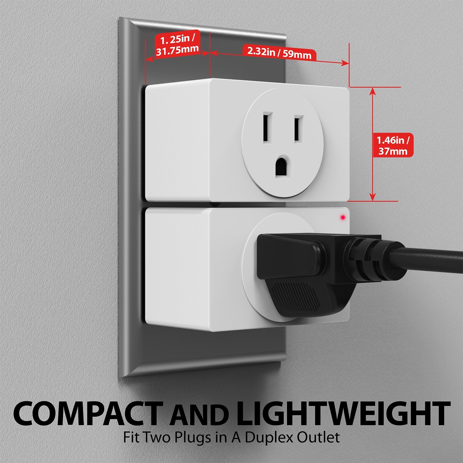 Fosmon [ETL Listed] 125V/15A Wireless [2x Remote Control][5 Outlet] Wall Plug