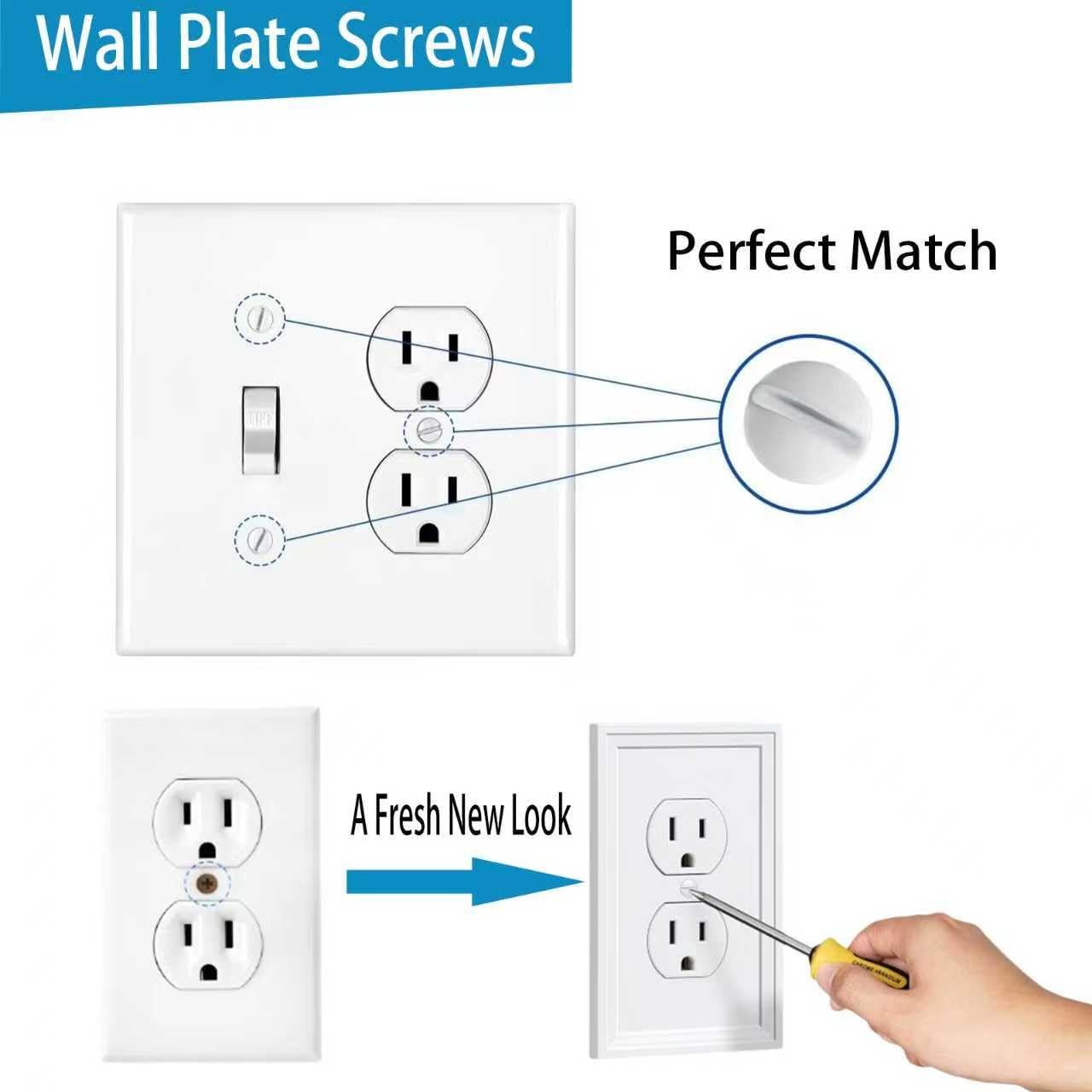 Wall Plate Screws Kit 46 Pcs 632 Thread, 8 Lengths 5/16″, 11/32″, 3/8″, 1/2″…