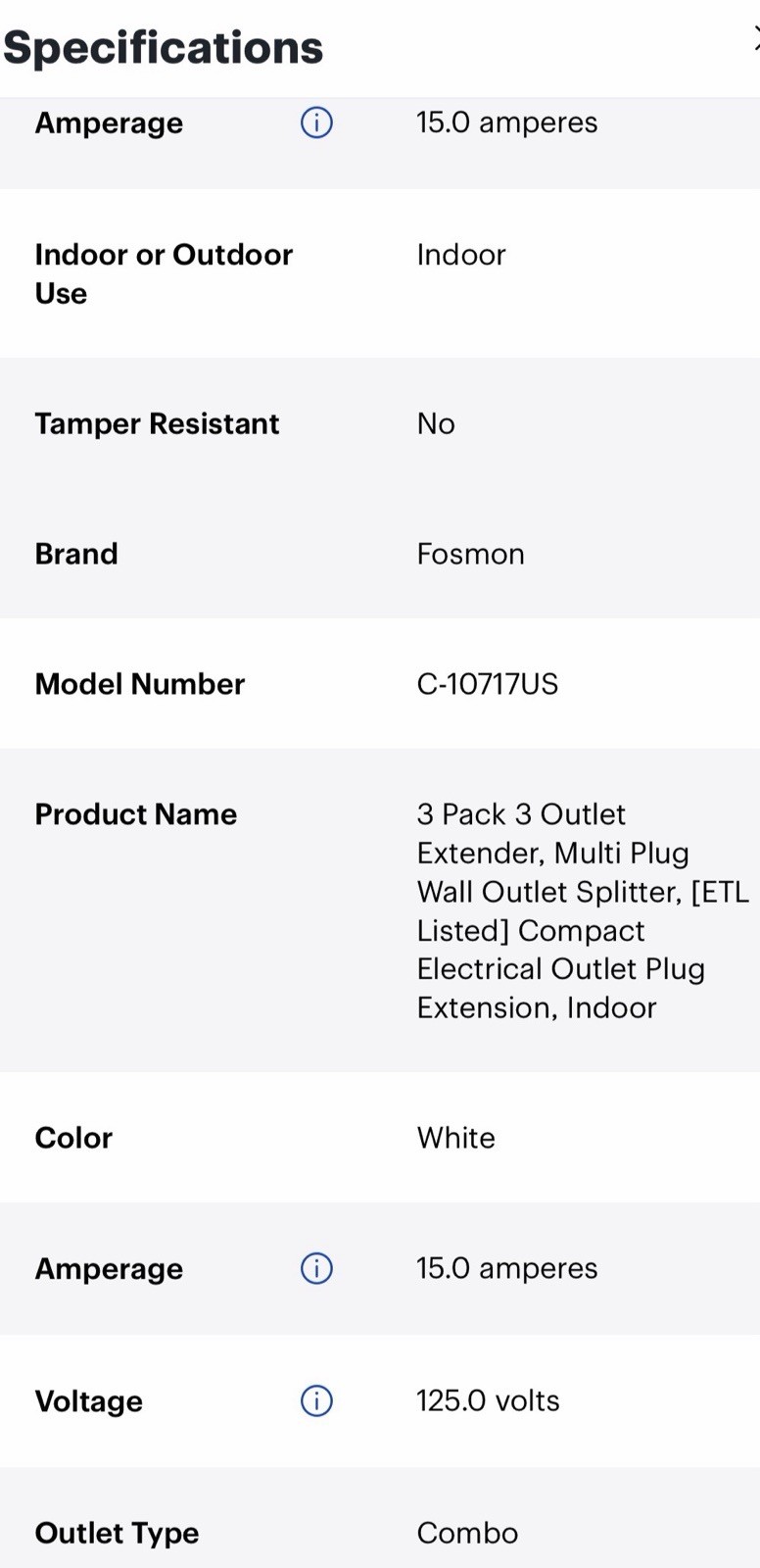 3-Outlet Extender, Fosmon 90 Degree Plug Outlet Adapter, Right White 3 pack
