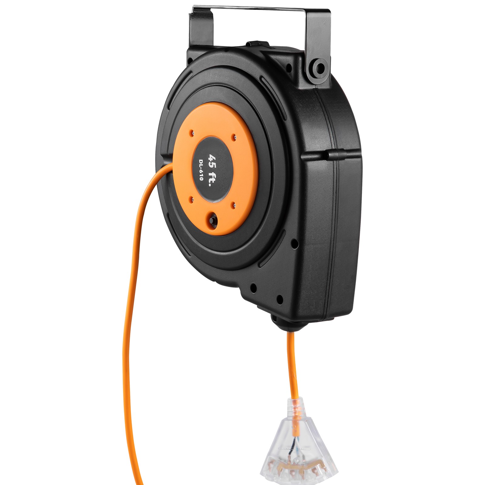 VEVOR Retractable Extension Cord Reel Power Cord Reel 45FT 12AWG/3C SJTOW
