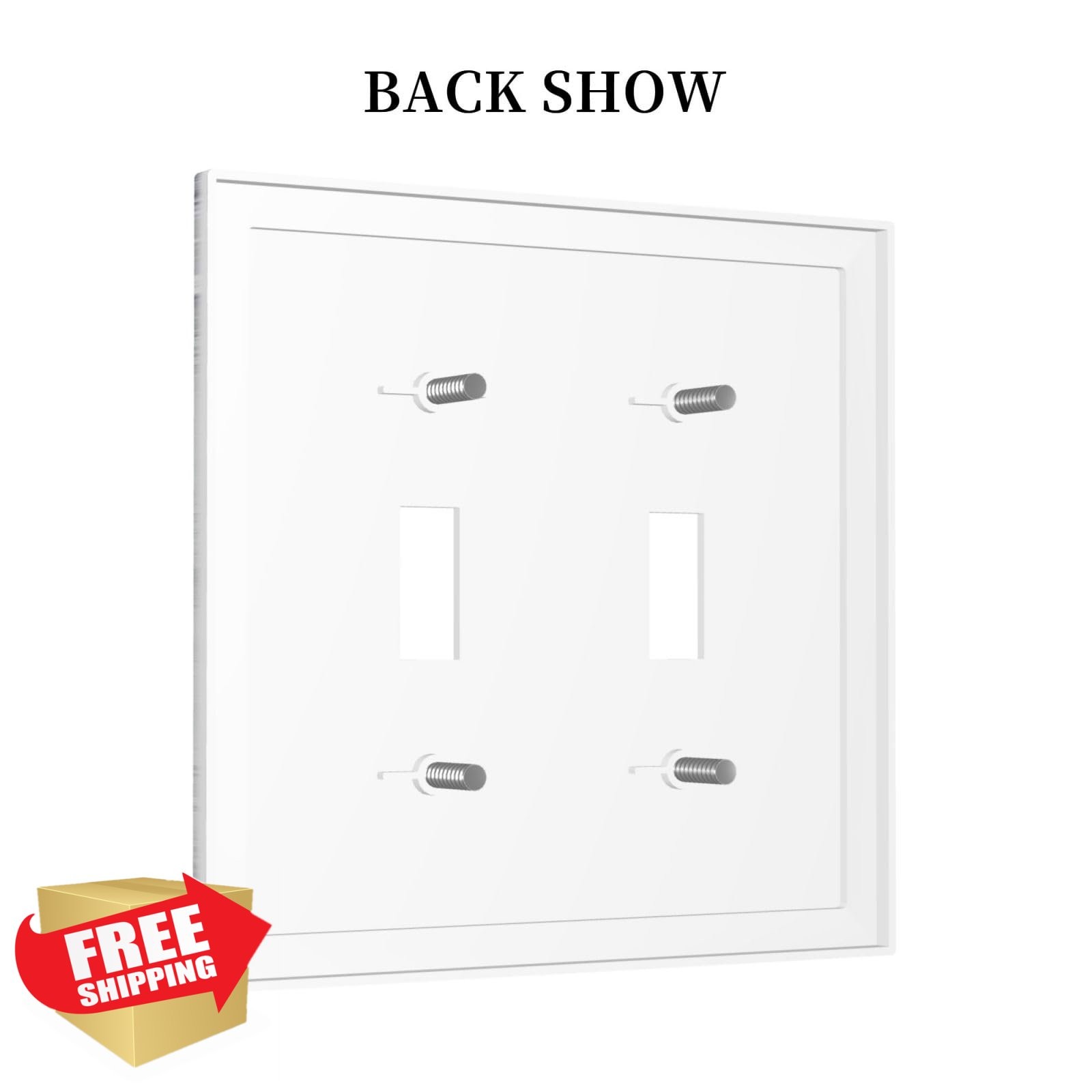 Naiqadnehz White Gray Marble 2 Gang Switch Cover