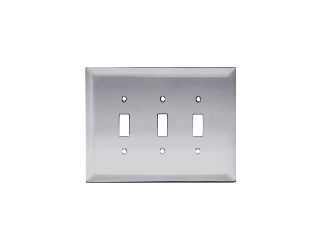 FHC MP9G 5-1/4″ x 7-1/4″ Triple Toggle Gray Glass Mirror Plate
