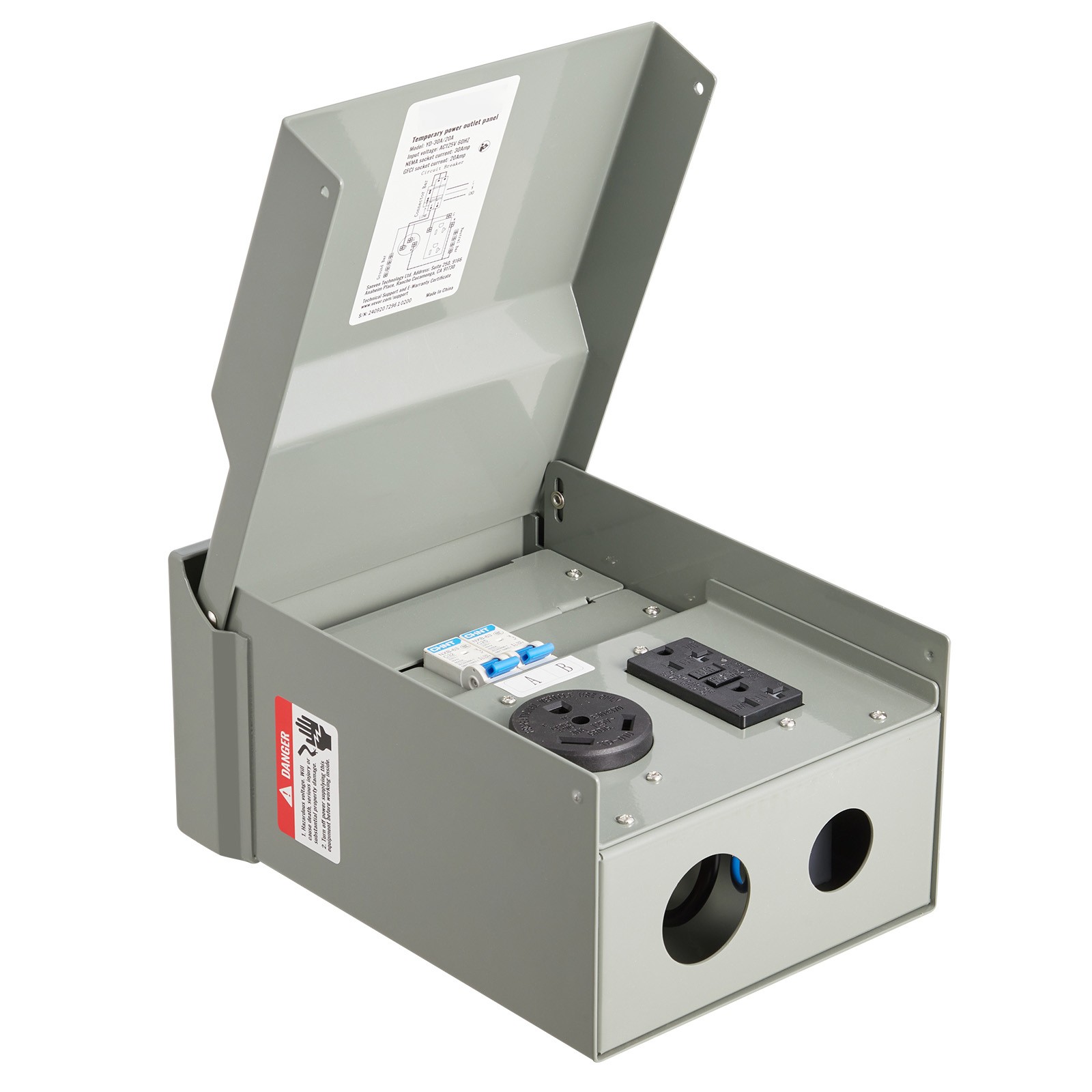 Uimoso Temporary Power Outlet Panel RV Electrical Panel 20 30 Amp RV Outlet Box