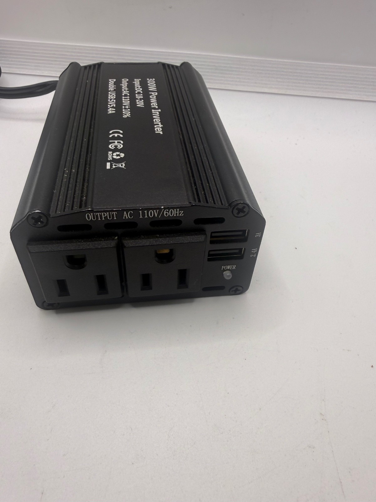 VoltTech 300W Power Inverter with Dual USB Ports and AC Outlets for Dewalt 20v