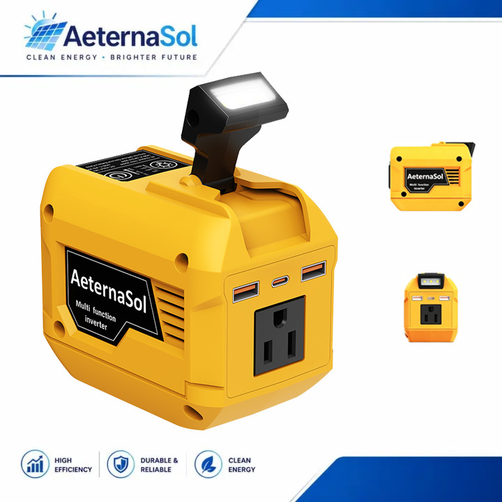 AeternaSol Power Inverter for DeWalt /Milwaukee/Makita 20V Max Battery PD 3 USB