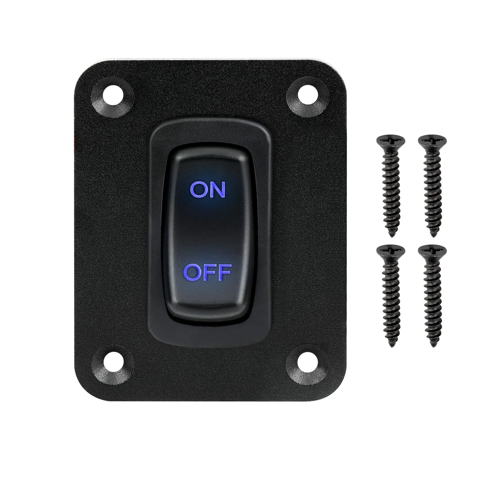 Rocker Switch Panel, 1 Gang Toggle Switch Panel 12V, Wateroproof 5Pins Boat O…