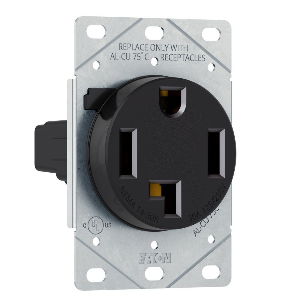 Eaton AH1257BK-F Flush Mount Receptacle – 30 Amp – 125/250 VAC – NEMA 14-30R