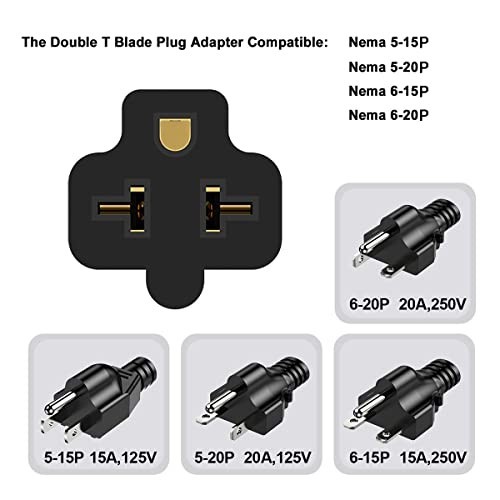 25 Ft 12AWG 20A 125V Extension Cord with 4-in-1 Outlet Adapter