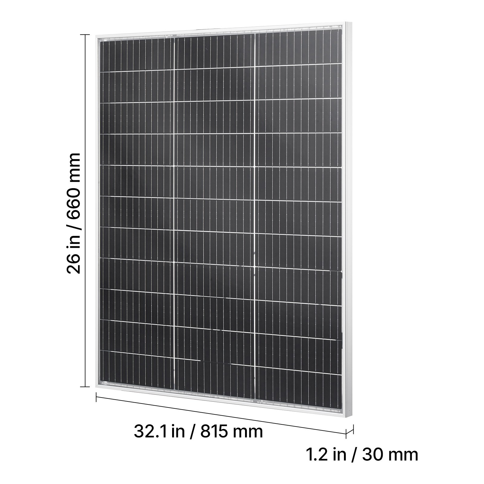 Uimoso 2PCS 100W Dual-Sided Solar Panels with 23% Efficiency Monocrystalline