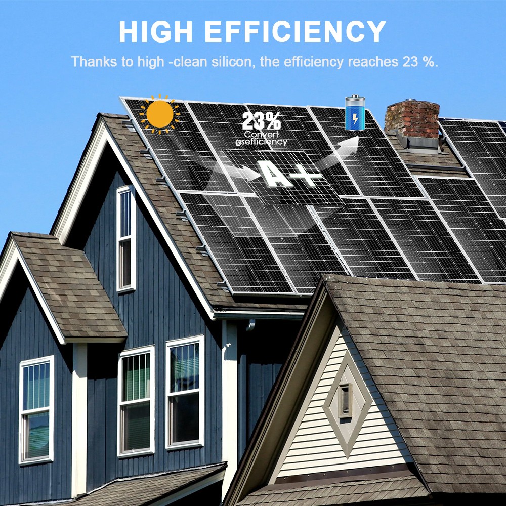 100W Solar Panel 12V PV Module Monocrystalline Battery Charger For Home RV Roof