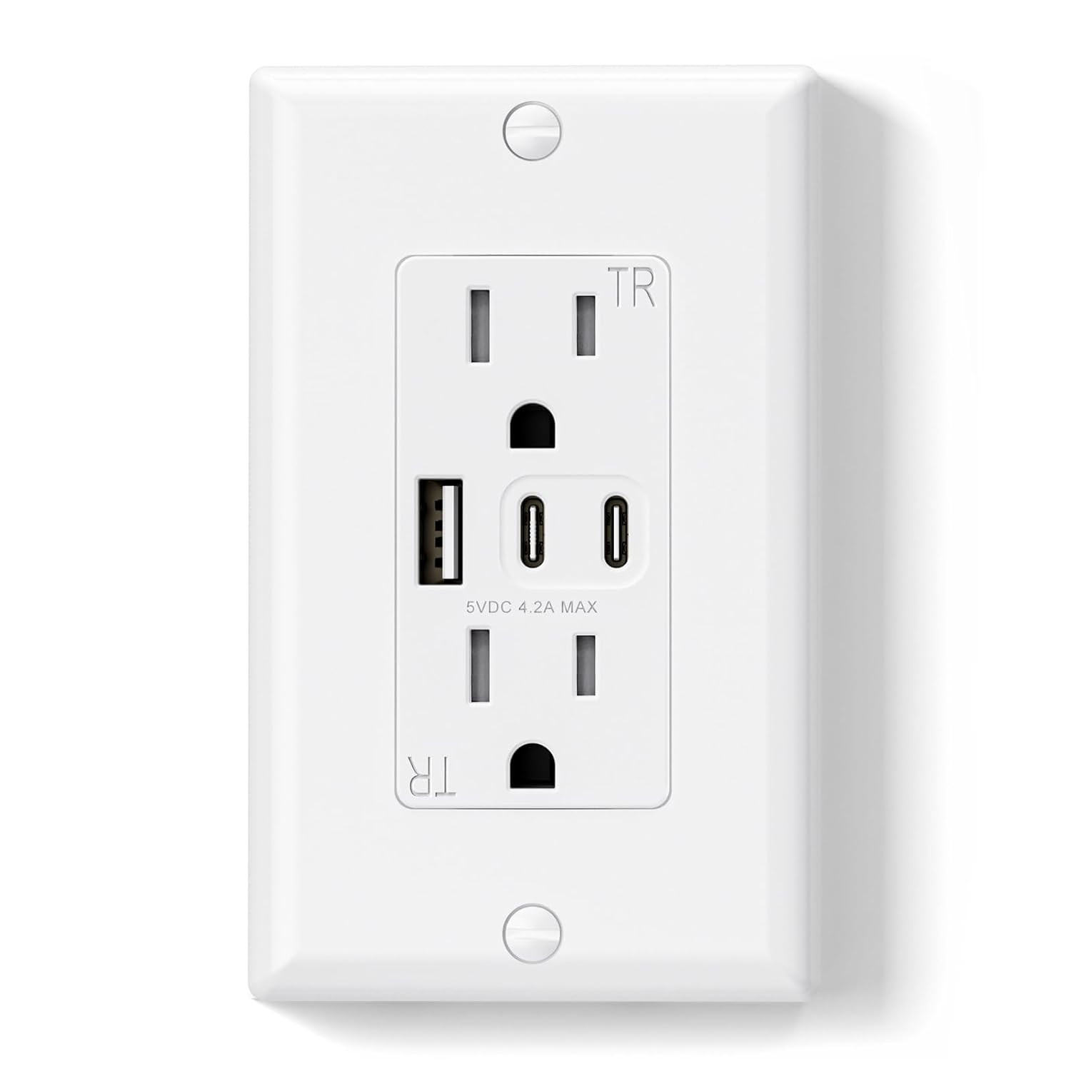 USB Outlets, 20 Amp Wall Outlet with 3 USB Ports, Dual USB C Ports Outlets, TR T