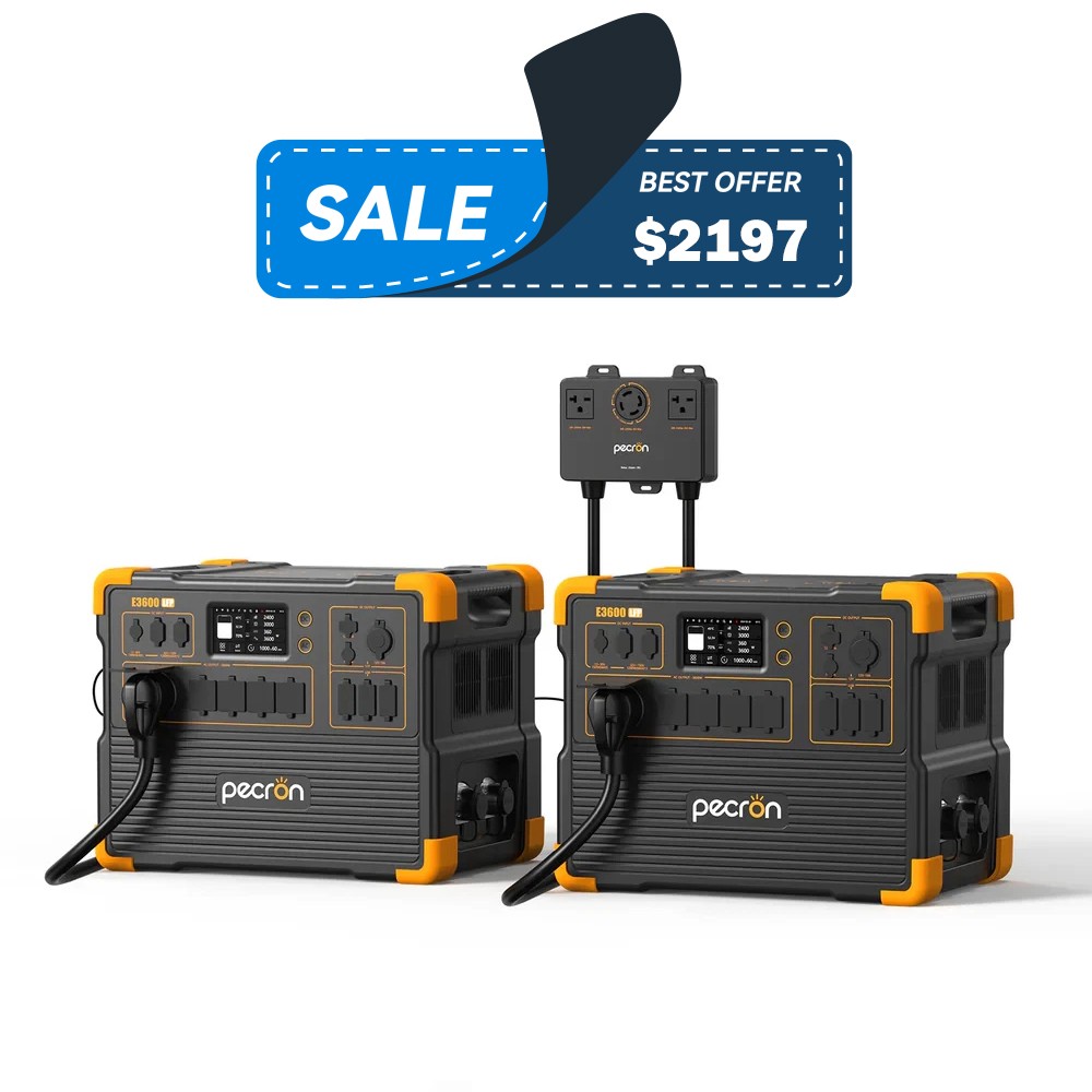 PECRON E3600LFP Solar Panel Kit&E3800-48V Expansion Battery&FP5000-48V 5120Wh