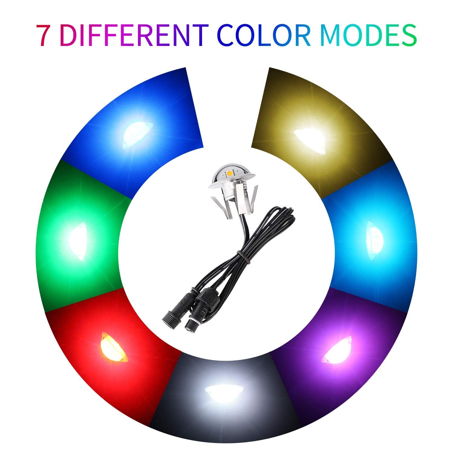 Waterproof Deck Lights Kit, 12 Pack Φ1.38 Dimmable Color Deck Light Low Vol