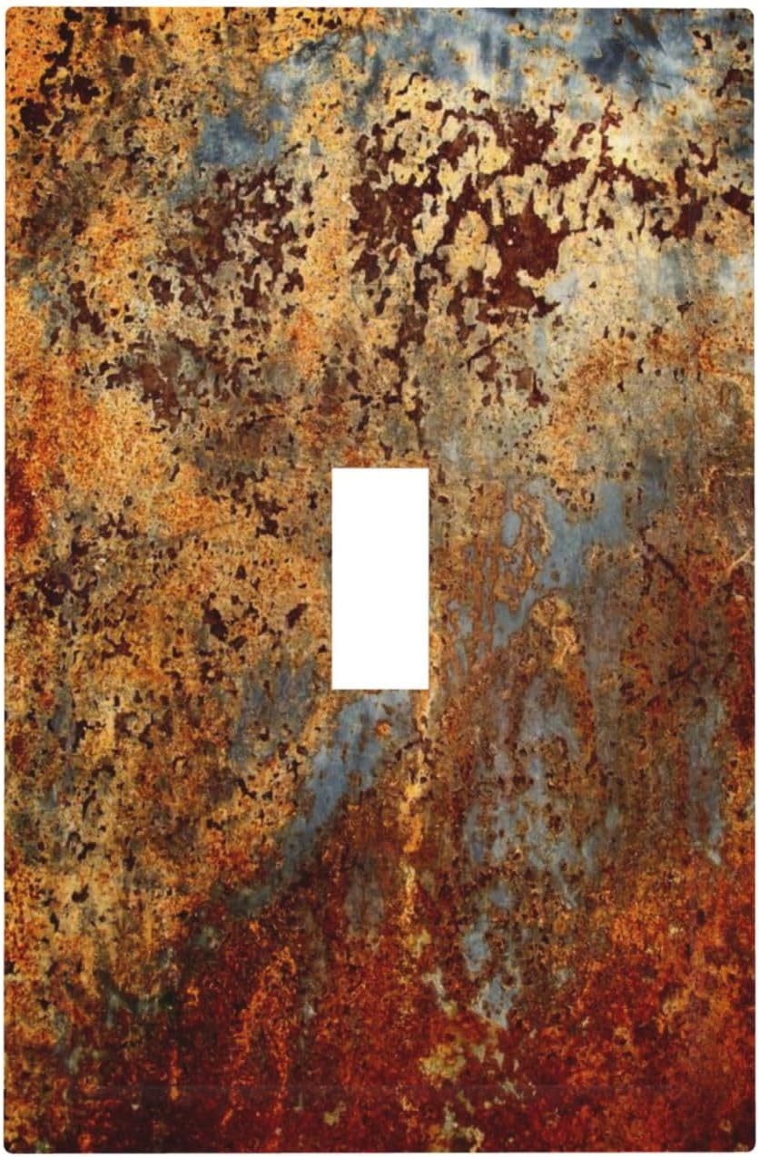 Burnt Red/Orange/Brown Rust Metal Rusty Decorative Single Toggle Light Switch