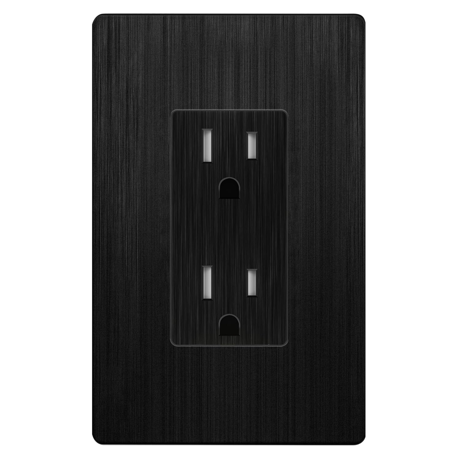 Decorator Receptacle with Screwless Wall Plate, Child Safe Tamper-Resistant Wall