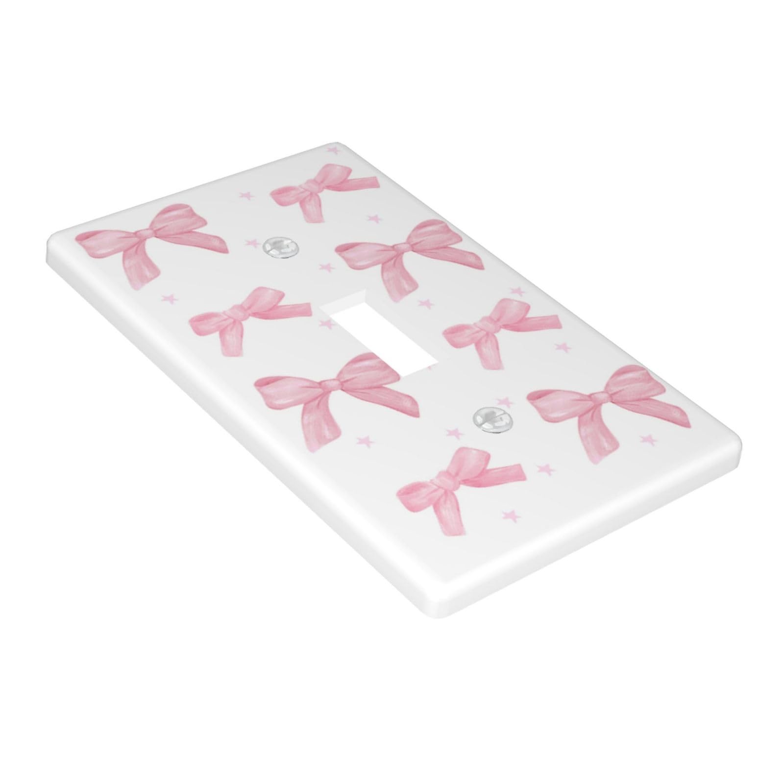 Pink Bow Single Toggle Light Switch Plate Cover 1 Gang Decorative Outlet Plat…