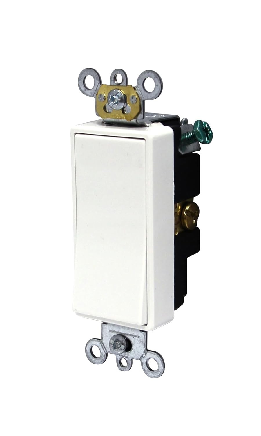 Leviton 15A 120V/277V Rocker Single-Pole AC Quiet Switch 5691-2W White