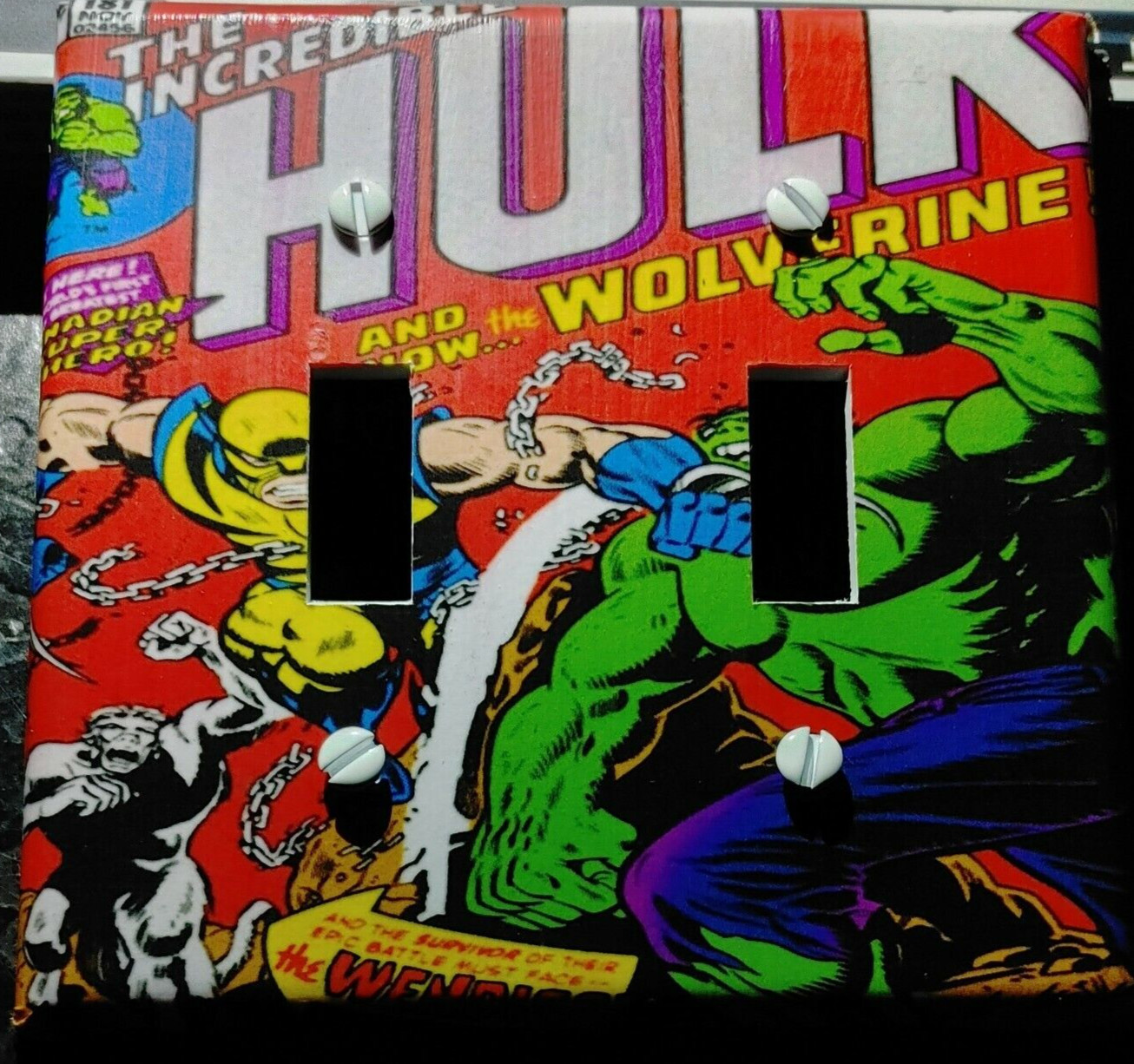 Custom Handmade The Incredible Hulk #181 – Double Toggle Light Switch Cover