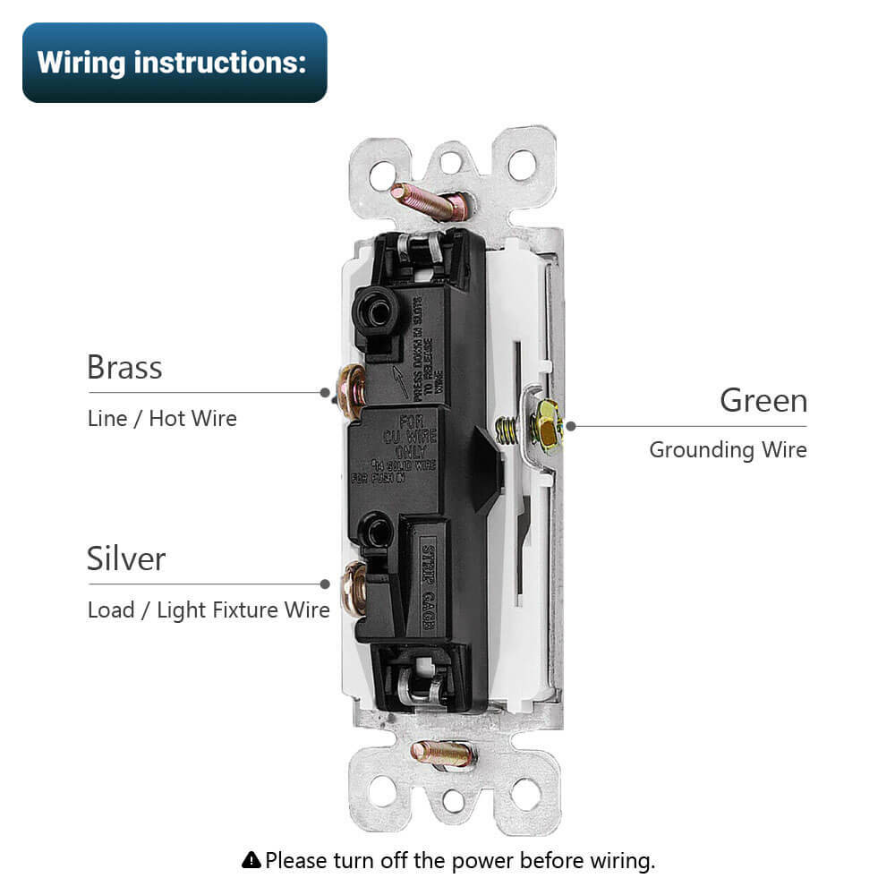 15Amp 120/277 Volt Decora Rocker Single-Pole Light Switch Wall White UL 24 Packs