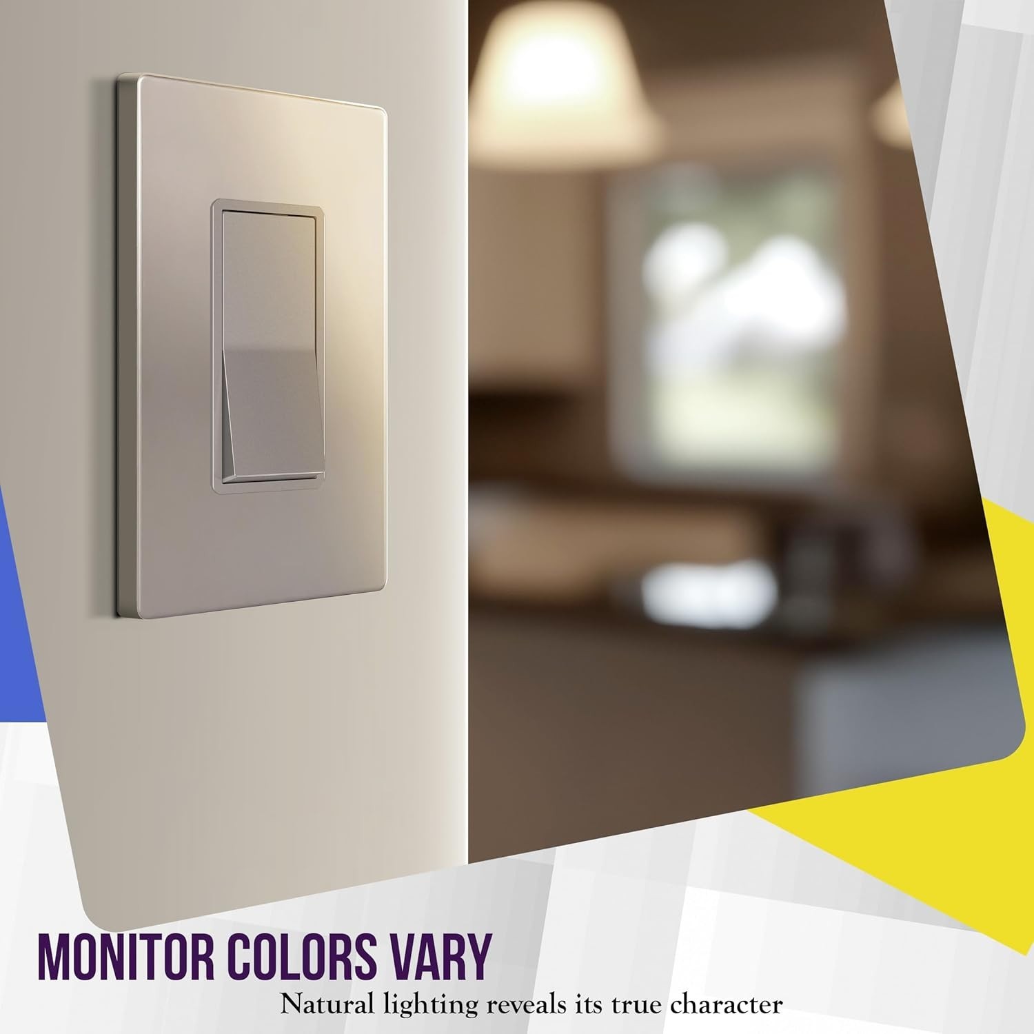 Child Safe Decorator Wall Plates – Glossy Nickel, 10-Pc, Heat/Fade Resistant