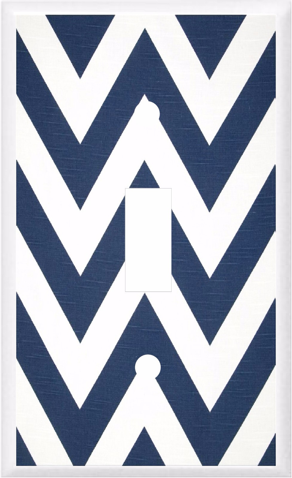 CHEVRON NAVY BLUE ZIG ZAG LIGHT SWITCH COVER PLATE U PICK SIZE AND STYLE