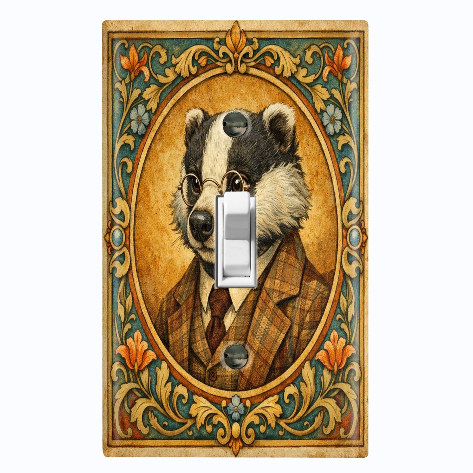 Metal Light Switch Outlet Cover Wall Plate Elegant Fairytale Skunk Decor AML228