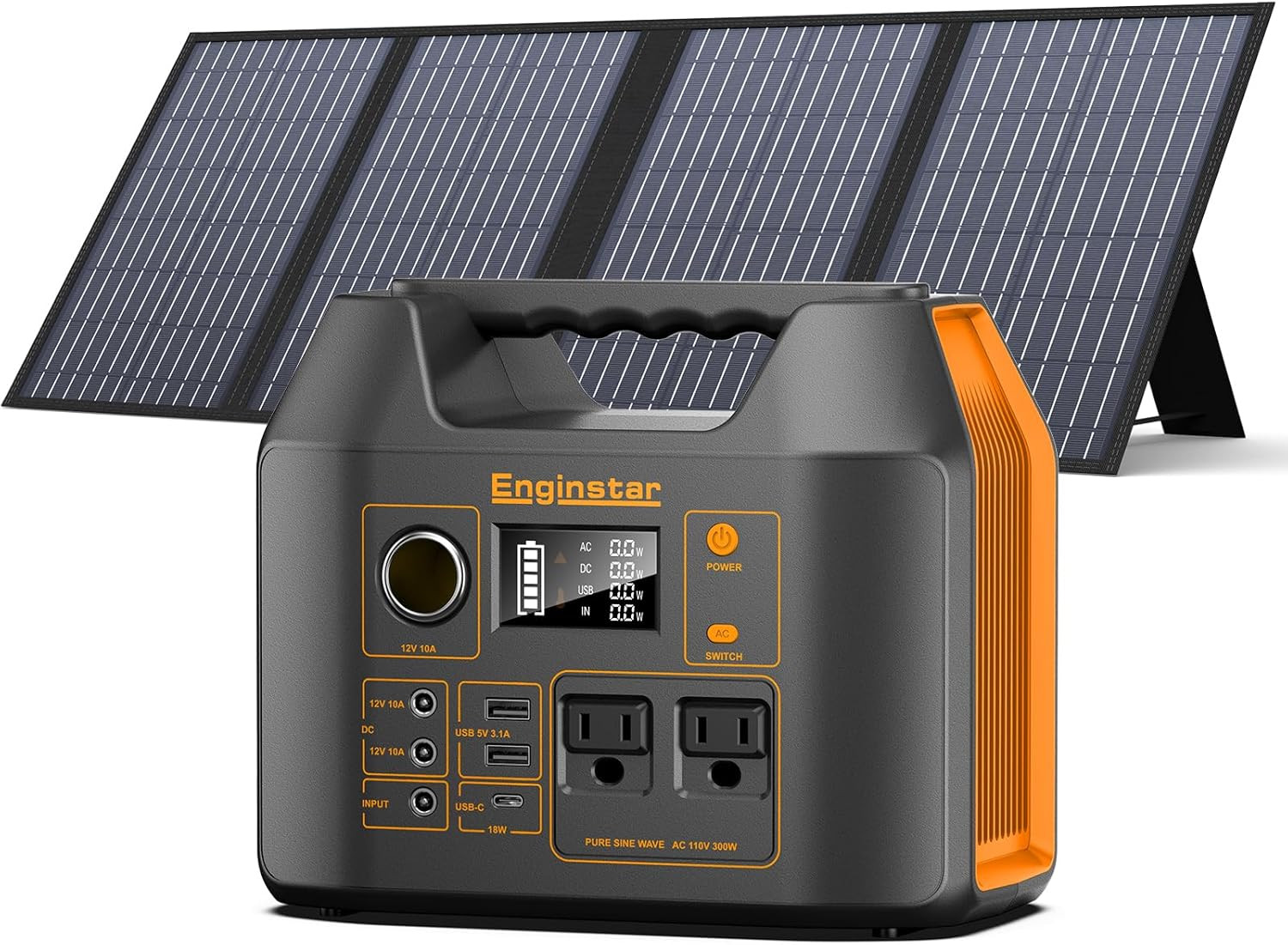 Solar Generator with Panels, 300W Solar Generator with 60W Solar Panel, 80000Ma