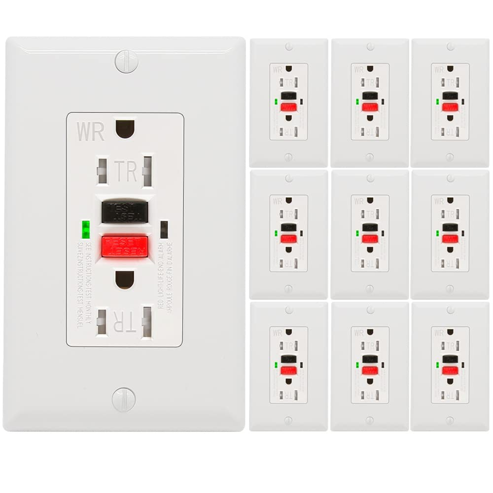 10 Pack – GFCI Outlet 15 Amp, UL Listed, Self-Test GFI Receptacles, TamperRes…