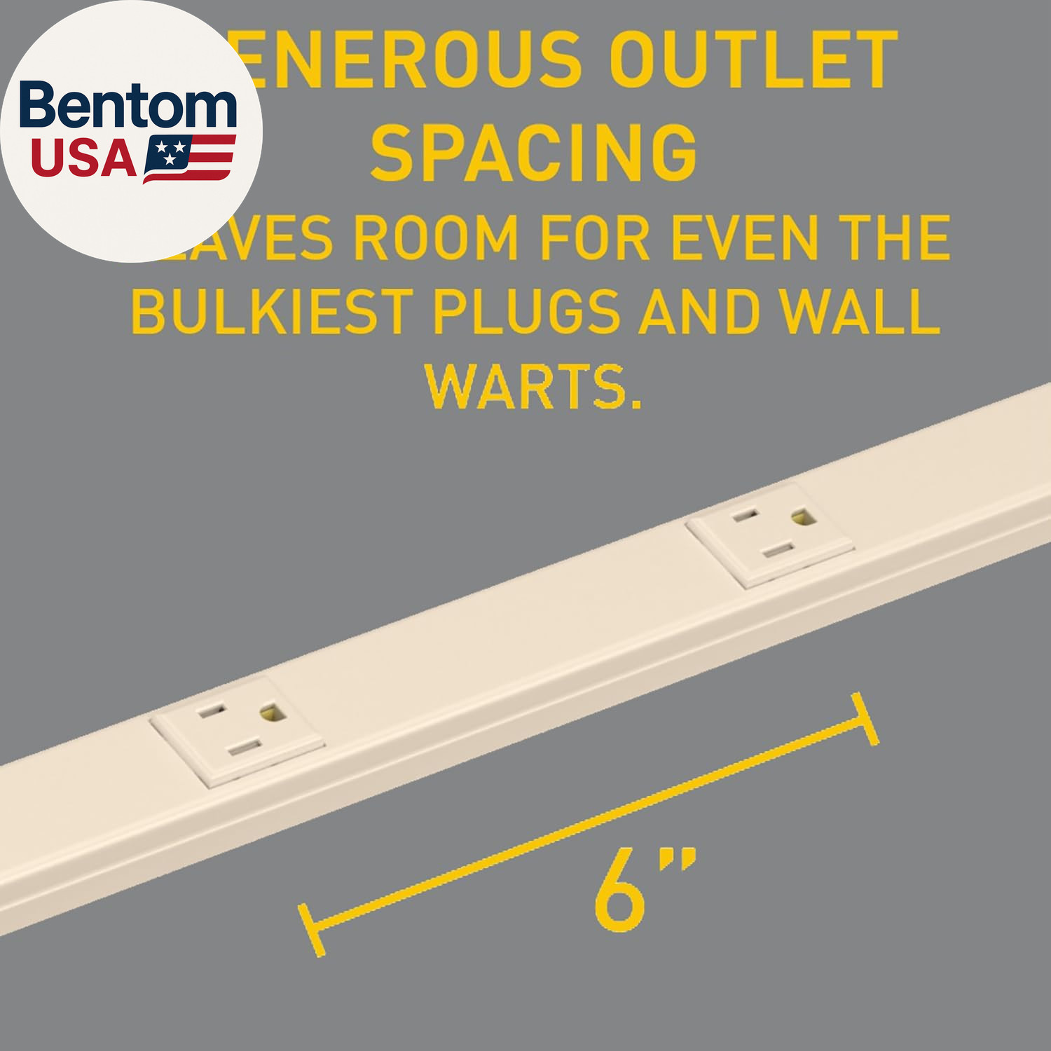 – Wiremold Wall Mount Power Strip, Ivory under Counter Power Strip, 3 Foot Steel
