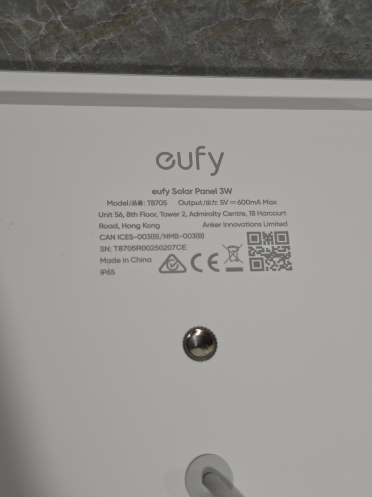 eufy Solar Panel (3W) USB-C Weatherproof For Eufy Outdoor Security Cameras T8705